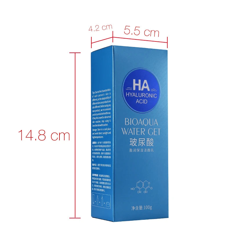 BIOAQUA Brand Hyaluronic Acid Facial Pore Cleanser Moisturizing Deep Cleaning Washing Whitening Hydrating Tender Face Skin Care