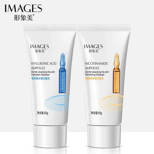 IMAGES Remover Deep Cleanser Foam Water-oil Balance Moisturizing Oil-Control Face Washing Products Hyaluronic Acid Nicotinamide