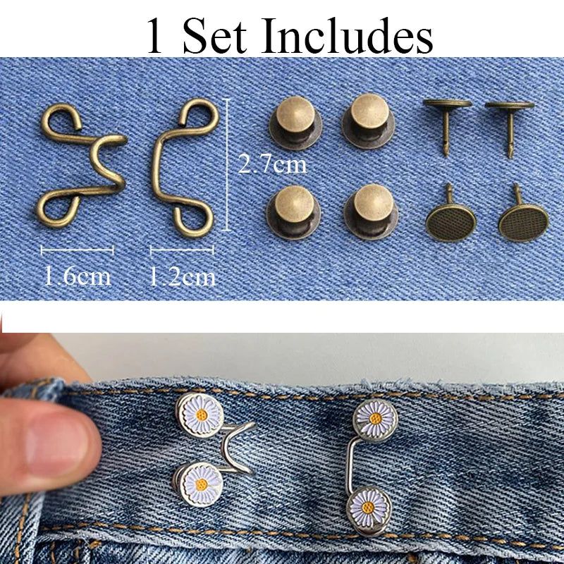 Women's Brooch Set Tighten Waist Brooches for Women Skirt Pants Jeans Adjustable Waist Clip Metal Pins Clothing Accessories
