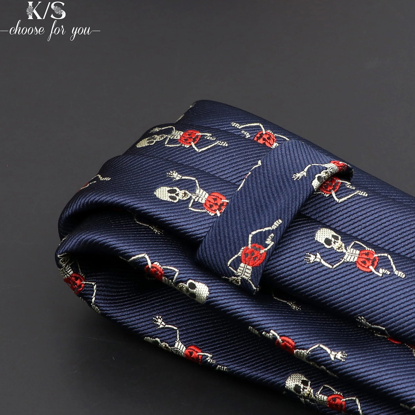 New Casual Skull Ties For Men Classic Slim 8cm Polyester Neckties Fashion Man Tie Gift For Men Wedding Groom Business Necktie