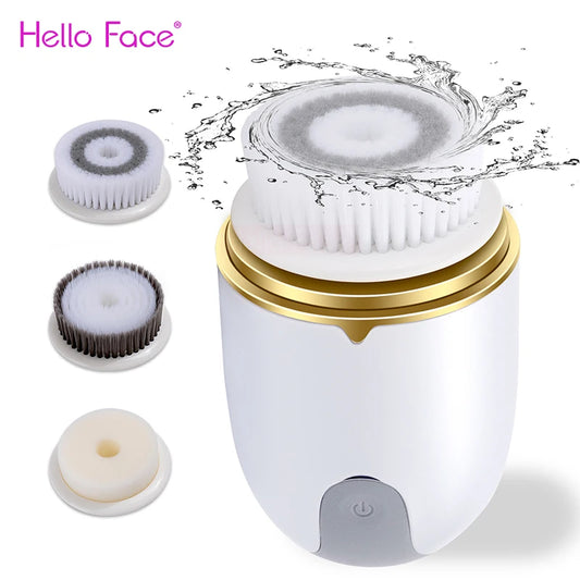 Hello Face ultrasonic Facial Cleanser Brush Electric Cleansing Face Brush 360 Rotate Automatic Brush Machine Deep Clean Tool