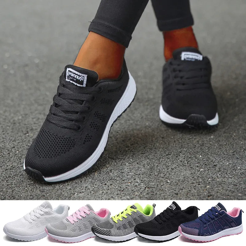 Women's Sneakers Casual Shoes Flats Air Mesh Breathable Trainers Ladies Shoes Female Sneakers Women Shoes Basket Tenis Feminino