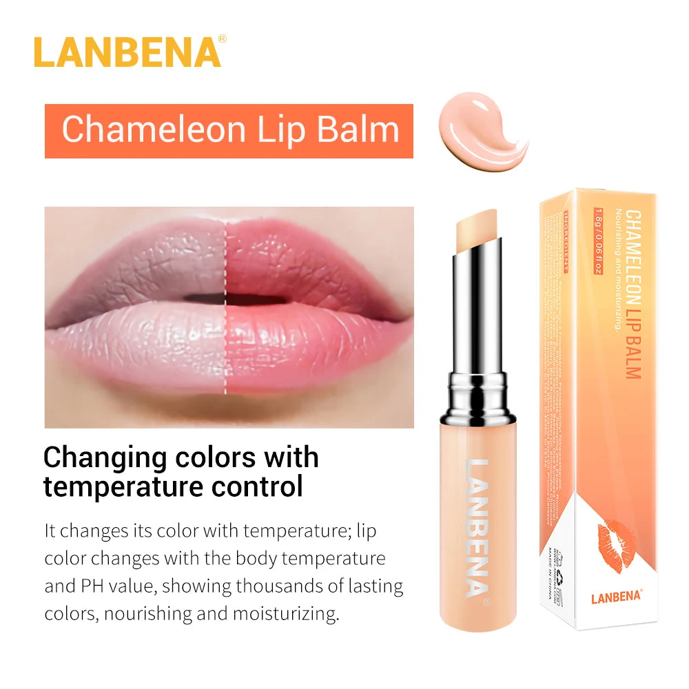 LANBENA Chameleon Lip Balm Hyaluronic Acid Rose Long-lasting Moisturizing Natural Nourishing Smoothing Lip Lines Makeup Lip Care
