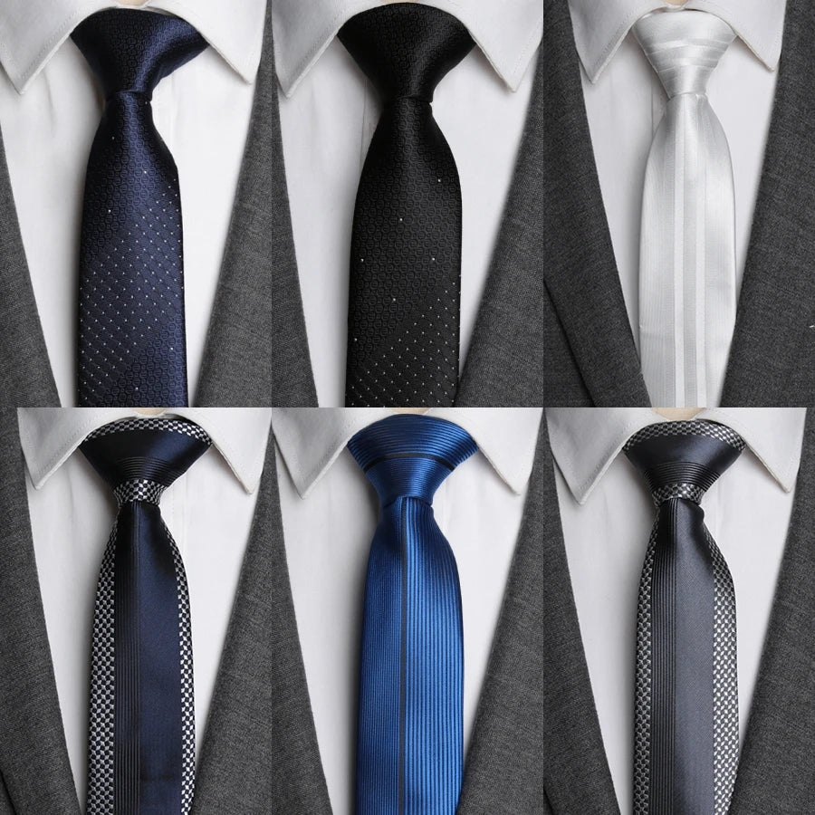 Mens Ties Luxurious Slim Necktie Stripe Tie for Men Business Wedding Jacquard Tie Male Dress Shirt Fashion Bowtie Gift Gravata