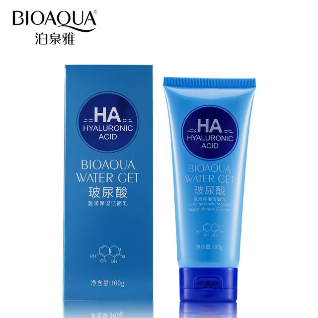 BIOAQUA Brand Hyaluronic Acid Facial Pore Cleanser Moisturizing Deep Cleaning Washing Whitening Hydrating Tender Face Skin Care