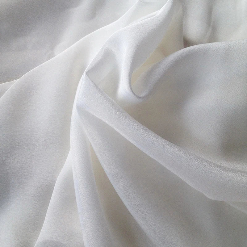 By the Yard 100% Silk Nature White Undyed 16 momme 140 width Silk Crepe de Chine White  Dress Fabric  for Dyeing and Painting