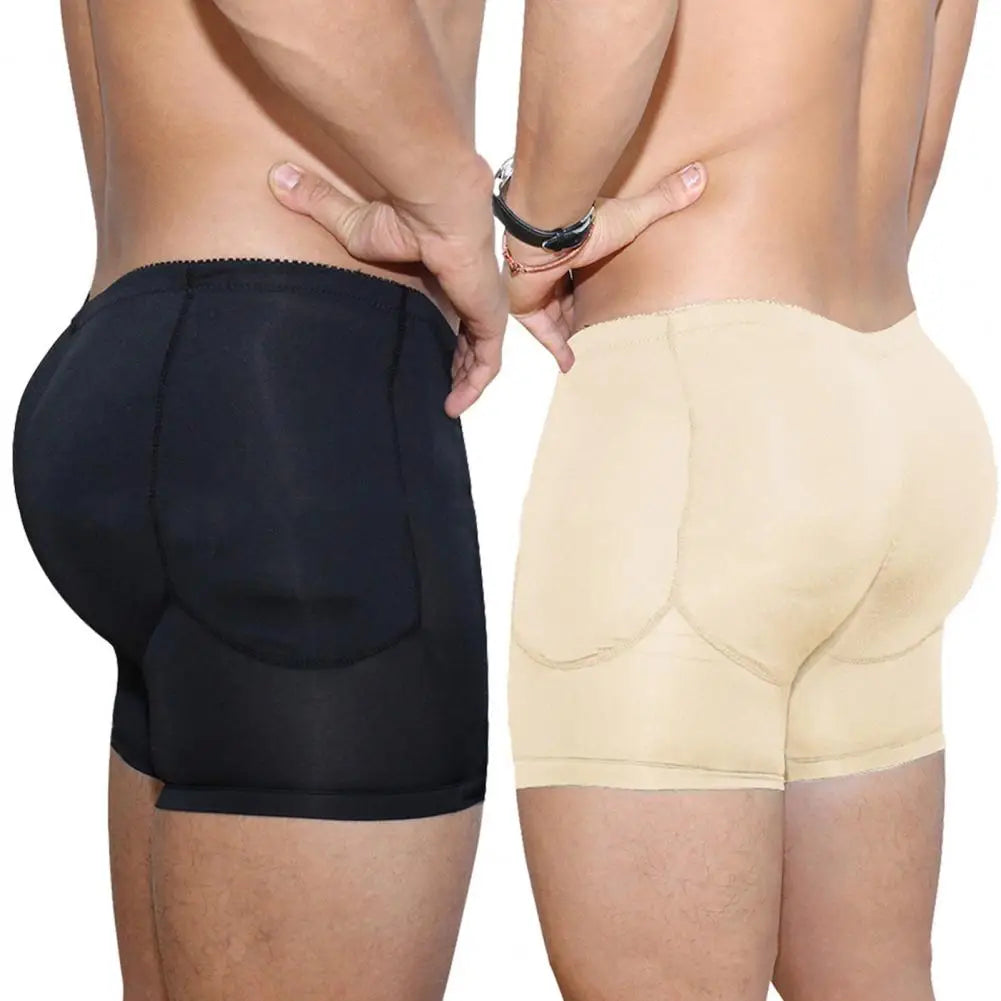 Men Underpants Breathable Pad Filling Thick Fake Butt High Elastic Butt Lifted Anti-septic Men Boxers Underwear Butt Lifter