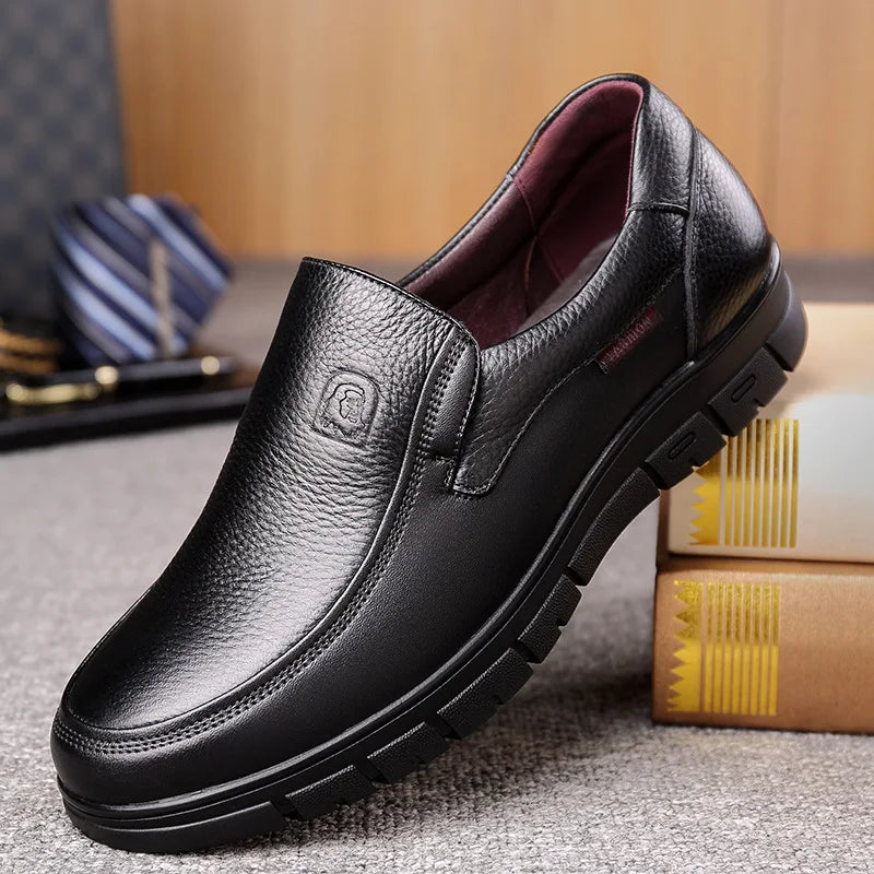 Handmade Men Shoes Genuine Leather Casual Shoes For Men Flat Platform Walking Shoes Outdoor Footwear Loafers Breathable Sneakers
