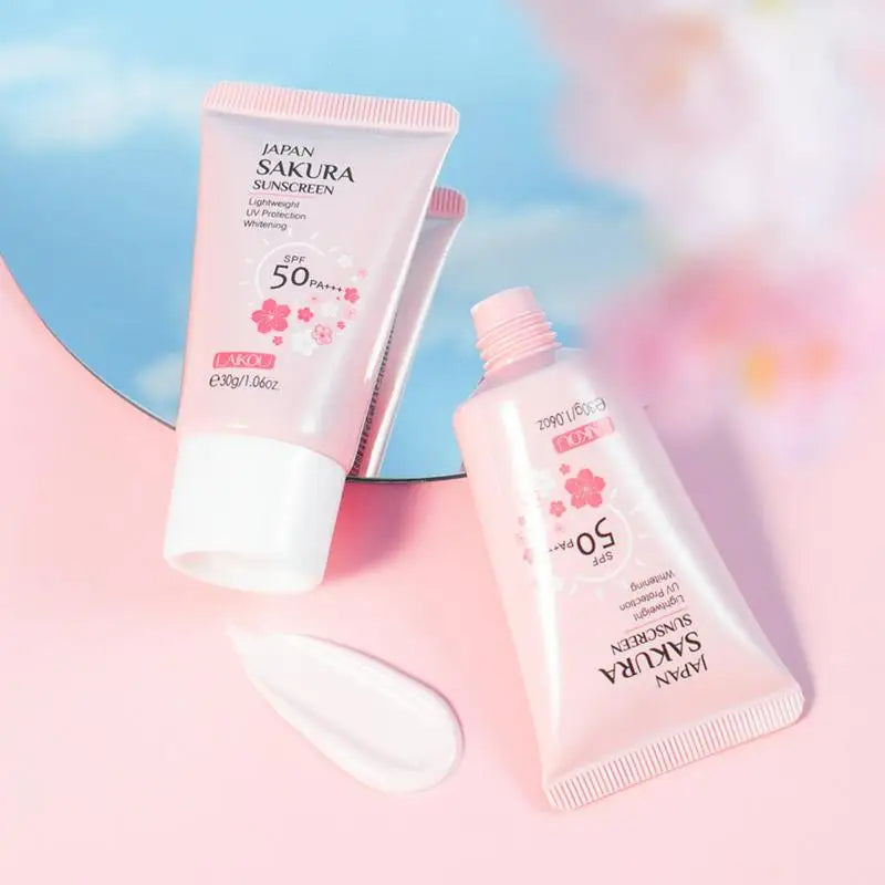 NEW Sakura Whitening Cream Korean Sunscreen Protector Facial Sun Blocker Spf50 Isolation Lotion Cream Bleaching Moisturizer