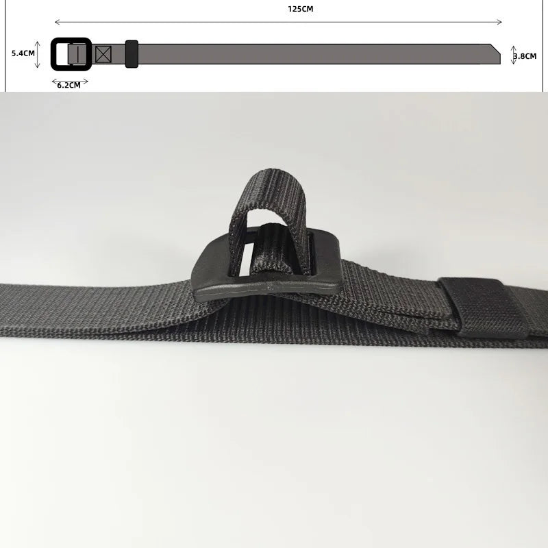 Plastic Buckle Nylon Belt For Men And Women'S Allergy Prevention Tactical Training Non-Metallic Lightweight Waist Closure A3504