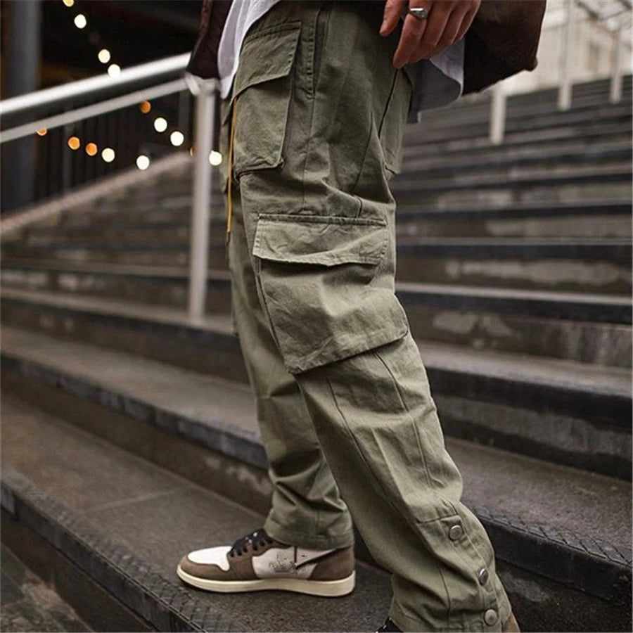 Men Street Apparel Cargo Brand Pants Hip Hop Sweatpants Fashion Pants Gyms Casual Jogging Pants Men's Fastener Pants