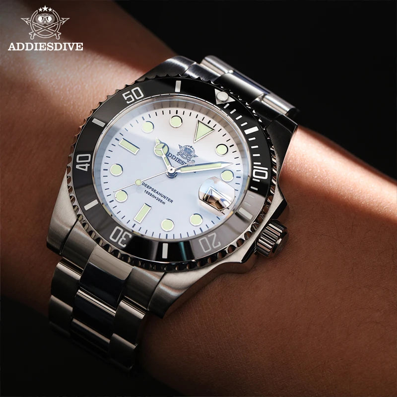 ADDIESDIVE 2023 New Luxury Men Wristwatch Analog watch BGW9 luminous Sports Watch Stainless Steel 300m Waterproof Quartz Watches