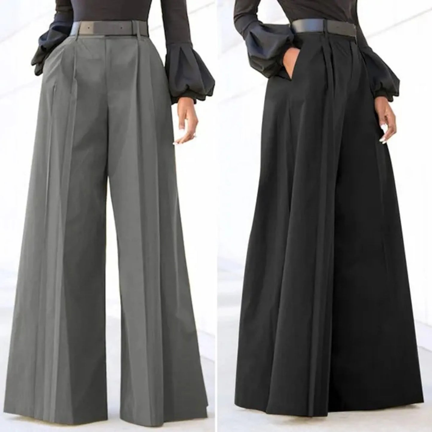 Fashion Elegant Party Pants For Women Palazzo Pants Summer Printed Cropped Cotton Linen Comfy Baggy Trousers With Pockets
