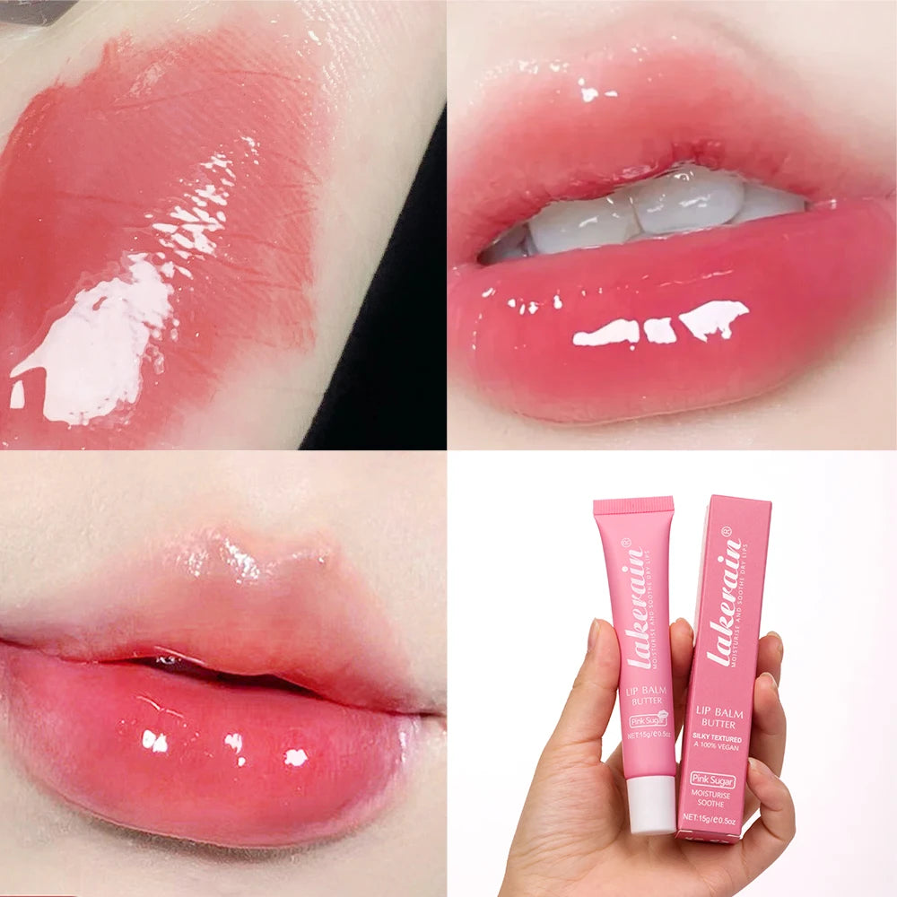 Crystal Lip Balm Butter Moisturizing Lip Gloss Oil Jelly Lipgloss Liquid Lipstick Lip Tint Brown Sugar Cherry Pink Lips Makeup