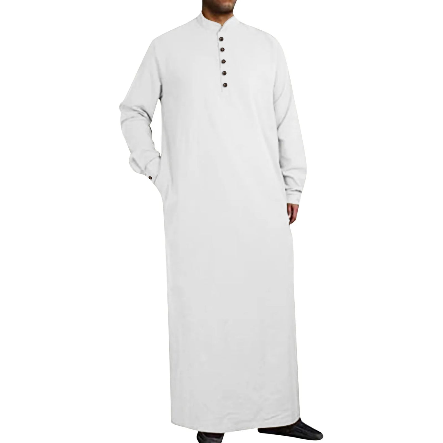 Men Jubba Thobe Stand Collar Islam Arabic Kaftan Abaya Robe Robe Musulman Shirt Muslim Men Clothing Djellaba Homme