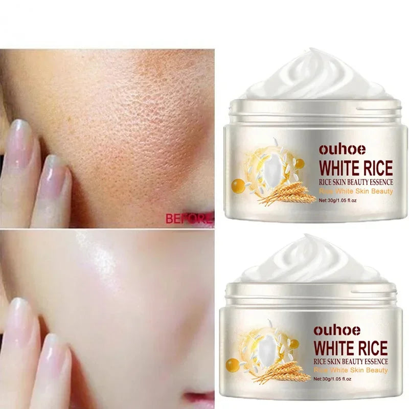 White Rice Whitening Face Cream Remove Dark Spots Fade Freckle Melanin Anti Wrinkle Aging Moisturizing Brighten Skin Care New