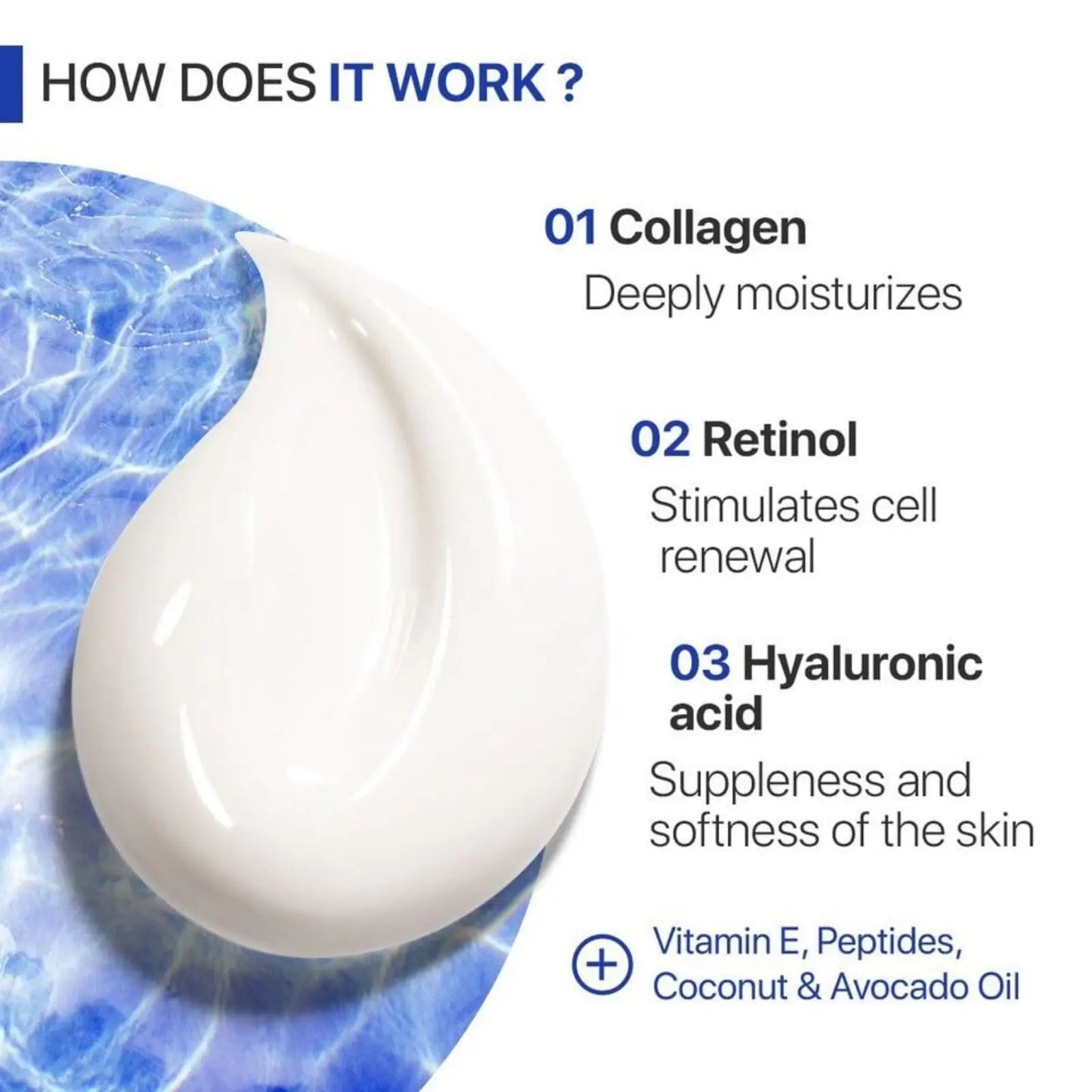 Collagen Cream for Face with Retinol and Hyaluronic Acid, Day Night Anti Aging Skincare Facial Moisturizer,