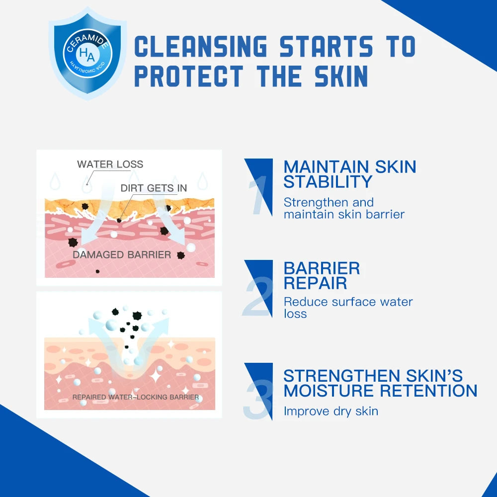 Disaar Moisturizing Face Wash Cream 200g Hyaluronic Acid Foam Gel Deep Cleaning Brigheten Complexion Water Locking Facial Care