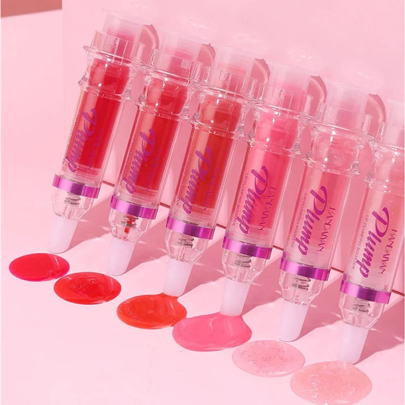 HANDAIYAN PLUMP & POUT Lip Plumping Booster Gloss High Shine for Plumper Looking Lips Extreme Shine Crystal Volume Lip Oil Hot