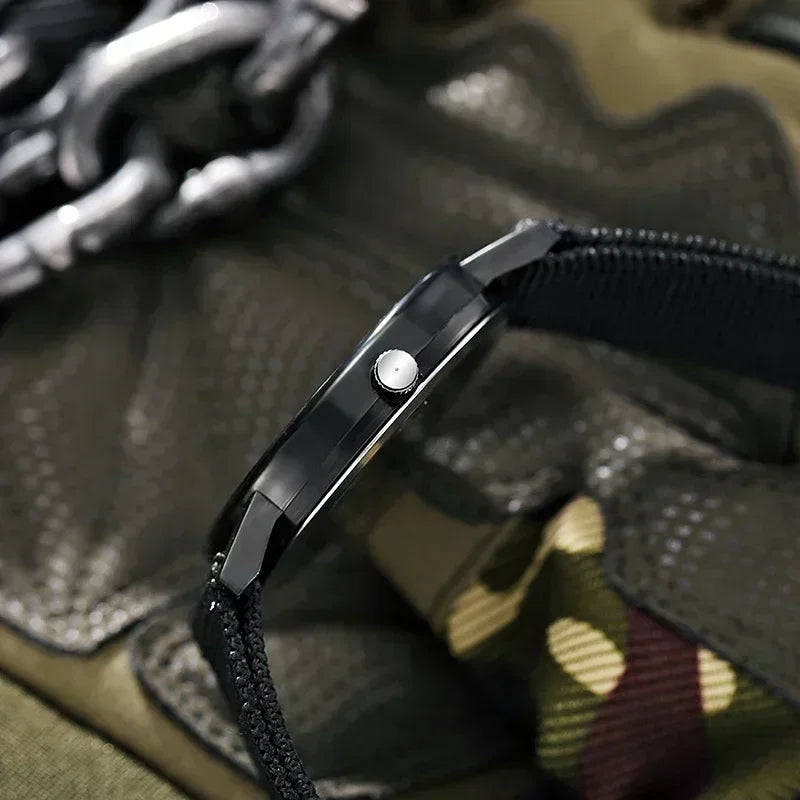 Luminous Men Sport Shock Resistant Wristwatches Military Watch Simple Nylon Band Male Army Wrist Watch Quartz  Relogio Masculino