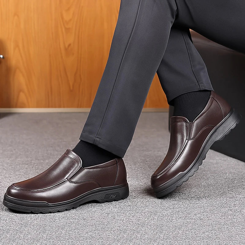 Leather Shoes for Men Dress Shoes Slip-on Plus Size Office Formal Shoes for Male Wedding Party Casual Business Oxfords