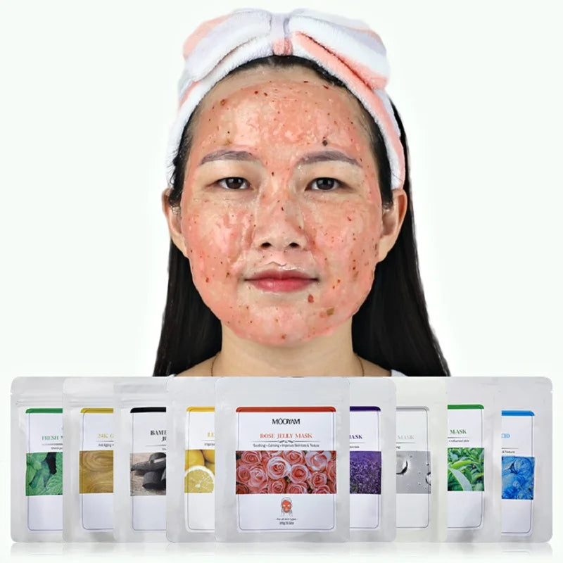 100g Peel-Off Jelly Mask Rose 24k Gold Lavender Tea tree Hydrating Facial Mask Spa Natural Gel Face Masks