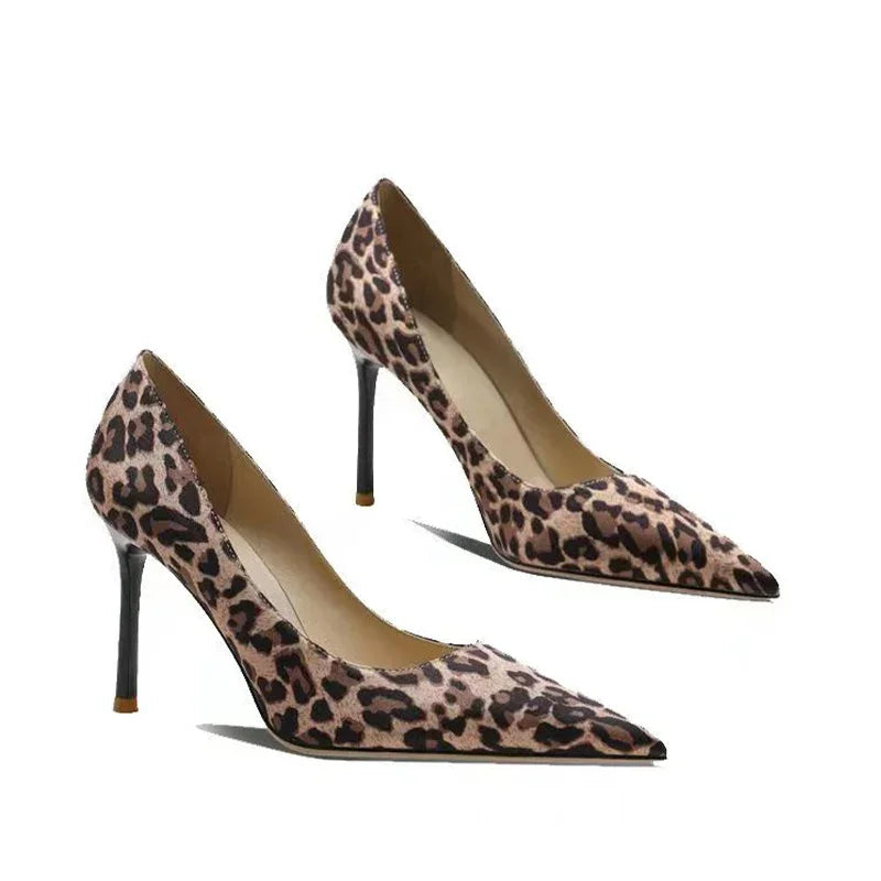 Leopard Sexy Pointed Toe Women Shoes High Heels Spring New Office Shoes Fashion 2024 Designer Female Stilettos Zapatos Pumps