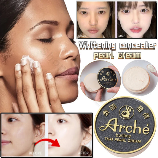 Thai Pearl Beauty Cream Foundation Concealer Acne Removal Brighten Skin Tone Shrink Pores Facial Whitening Cream 15g