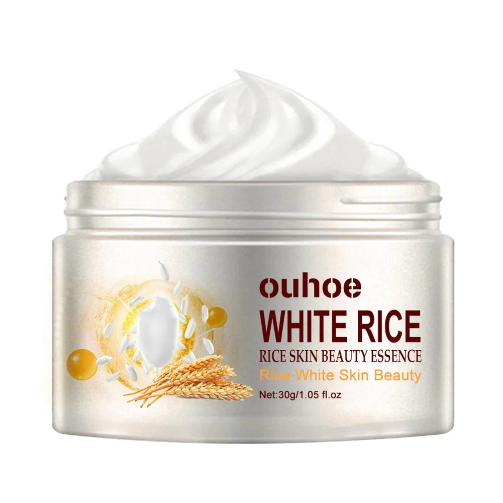 White Rice Facial Skin Moisturizer Cream Anti Aging 30ml Nourishing Face Moisturizer Natural Fine Lines Remover Cream for Women