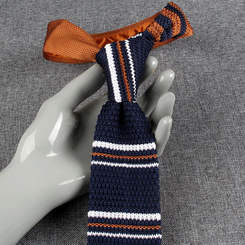 New Knit Ties Casual Skinny Necktie For Party Boys Girls Knitted Striped Neck Tie Wedding Necktie For Groom Neck Wear For Men