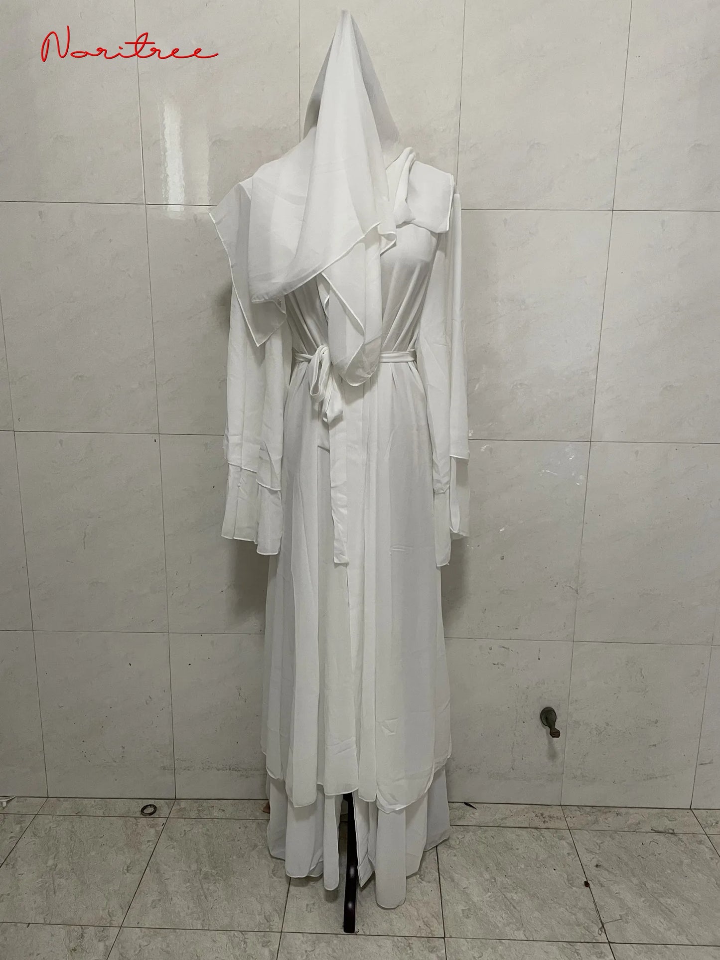 Fashion Chiffon Abaya Kimono Dubai Muslim Cardigan Abayas Women Casual Robe female Islam Clothes With Belt F2664