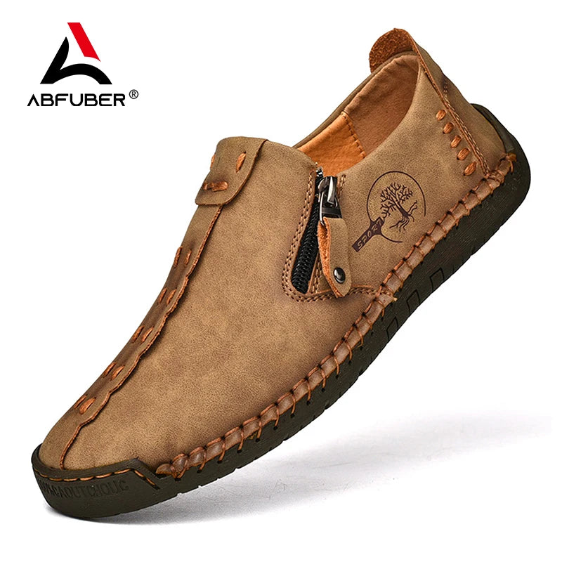 Handmade Leather Men Shoes Casual Slip On Loafers Breathable Leather Shoes Men Flats Hot Sale Moccasins Tooling Shoes Plus Size