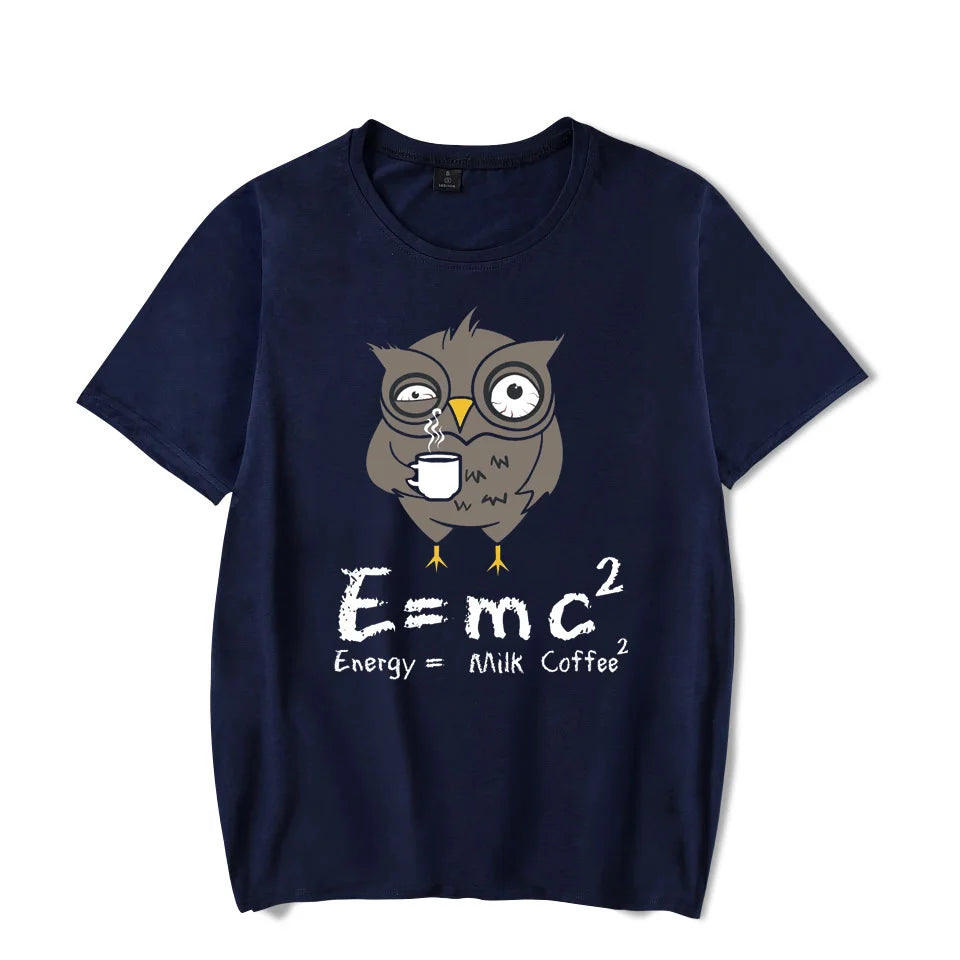 Men's T-shirt E MC2 Energy Milk Coffee Pattern Shirts 2022 New Street Fashion Style Short-sleeve T-shirts Male Top Clothes