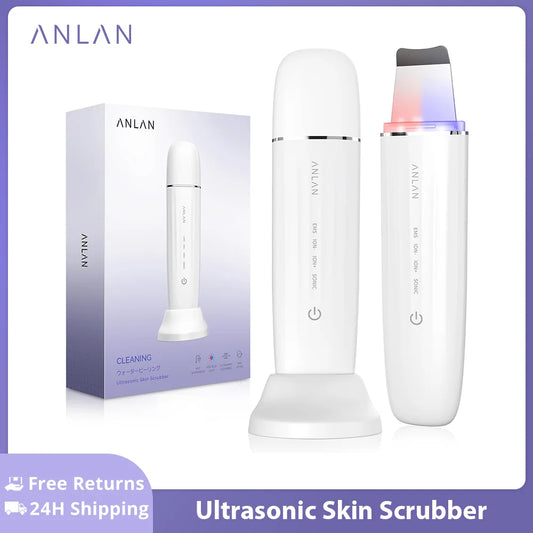 ANLAN Ultrasonic Skin Scrubber Peeling Facial Ultrasonic EMS Face Lifting LED Therapy Skin Care Pore Deep Cleansing Machine IPX7