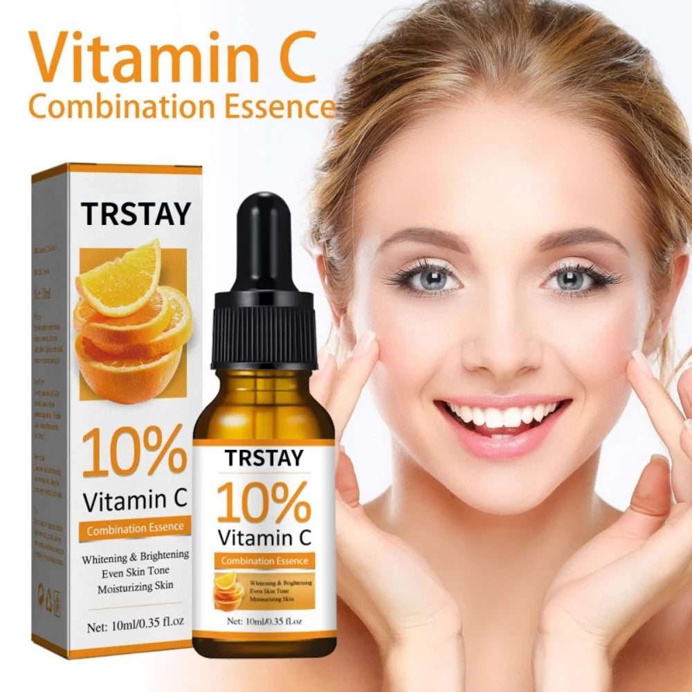 Vitamin C Whitening Facial Essence Hyaluronic Acid Lightens Black Spots Age Spots Sunburn Anti-oxidation Brighten Skin Tone
