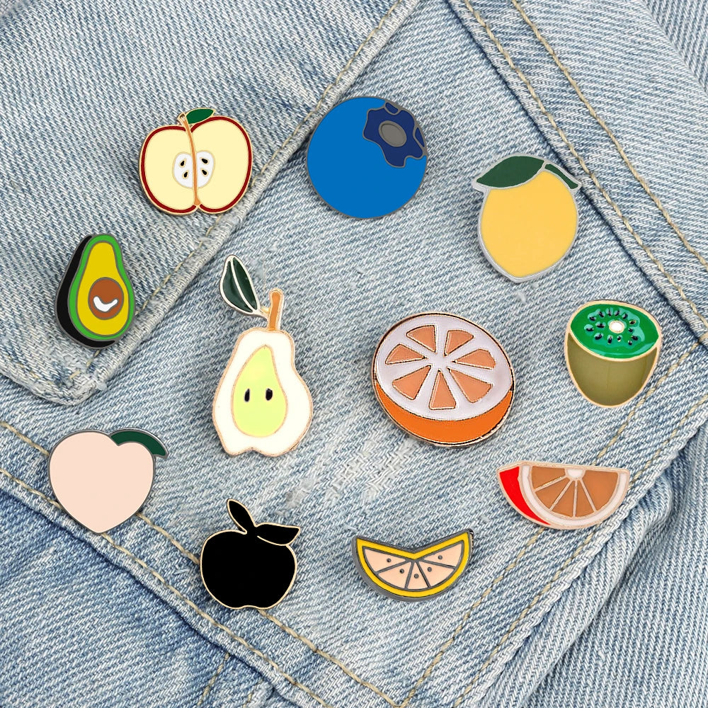 30 Styles Lovely Fruits Series Brooch Banana Stawberry Cherry Watermelon Lemon Enamel Pins Cartoon Bag Lapel Badge Jewelry Gifts