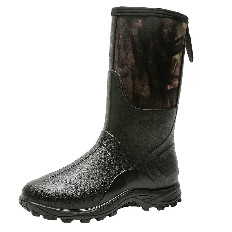 Camouflage rain boots men's duck hunting boots outdoor fishing boots anti-skid fashion water shoes waterproof men's shoes