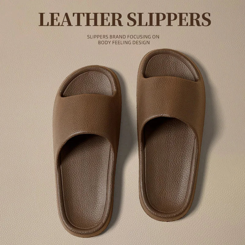 Thick Platform Bathroom Home Slippers Women Fashion Soft Sole EVA Indoor Slides Men sandals 2023 Summer Non-slip Flip Flops