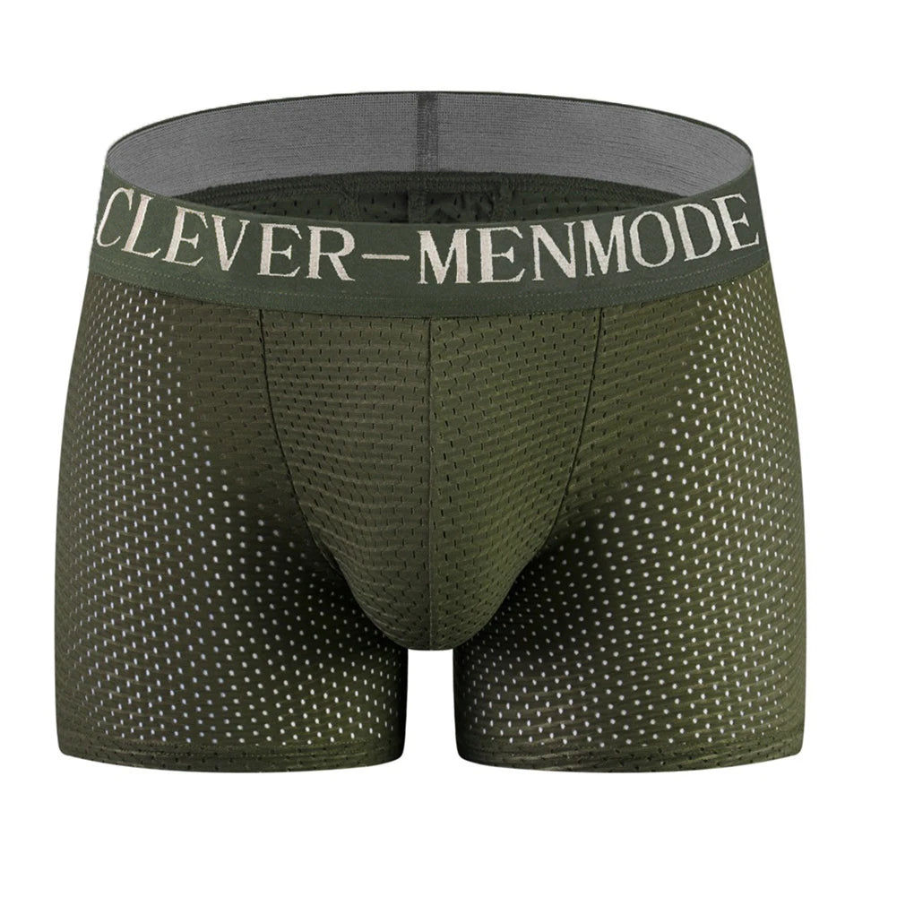 Sexy Men's Mesh Padded Underwear Mesh Boxer Buttocks Lifter Butt Push Up Underpants Jockstrap Briefs Panties M-4XL