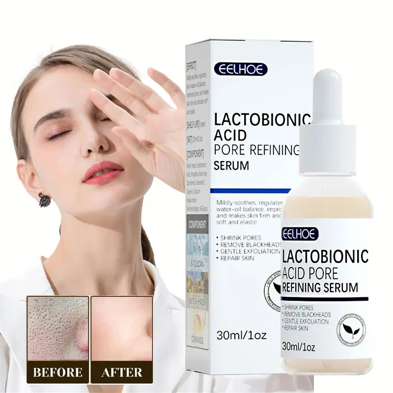 Lactobionic Acid Shrink Pores Facial Serum Firm Moisturizing Essence Liquid Repair Face Pores Beauty Skin Care Korean Cosmetics