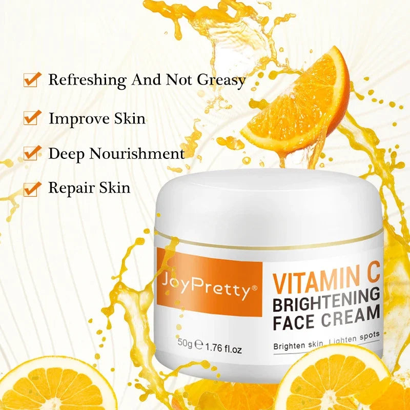 Vitamin C Brightening Moisture Face Cream VC Fade Freckles Remove Dark Spots Whitening Anti Aging Repair Facial Skin Care