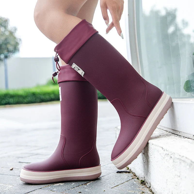 PARZIVAL High Top Men Women Rubber Boots Rain Shoes Couples Waterproof Galoshes Fishing Work Garden Rainboots Rubber Rain Shoes