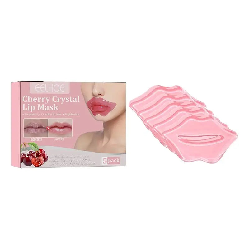 5 Pack Cherry Crystal Lip Mask Moisturizing Nourishing Lip Sticks Fade Lip Liner Beauty Lip Care