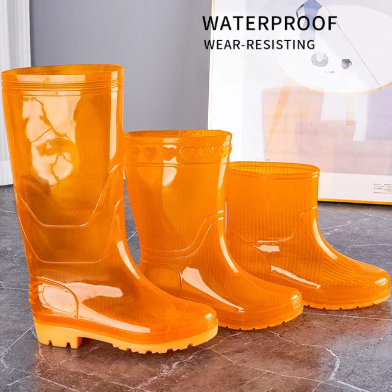 Rain Shoes Without Lining Fisherman Speed Dry Kitchen Rain Boots Men's Labour Gum Shoes Anti-Odour Non-Slip Water Shoes