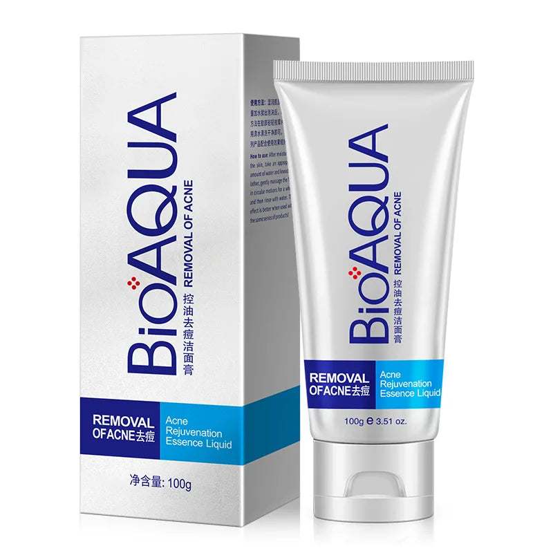 BIOAQUA Facial Cleanser Acne Treatment Face Wash Foam skincare Face Cleanser  Anti Acne Blackhead Remover Moisturizing Skin Care