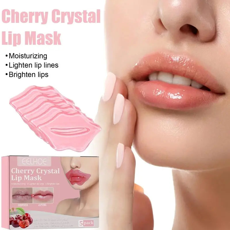 5 Pack Cherry Crystal Lip Mask Moisturizing Nourishing Lip Sticks Fade Lip Liner Beauty Lip Care