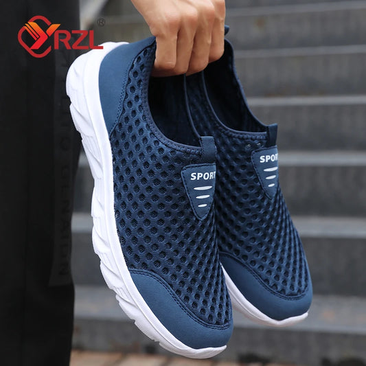 YRZL Lightweight Men Casual Shoes Breathable Slip on Male Casual Sneakers Anti-slip Men's Flats Outdoor Walking Shoes Size 39-46