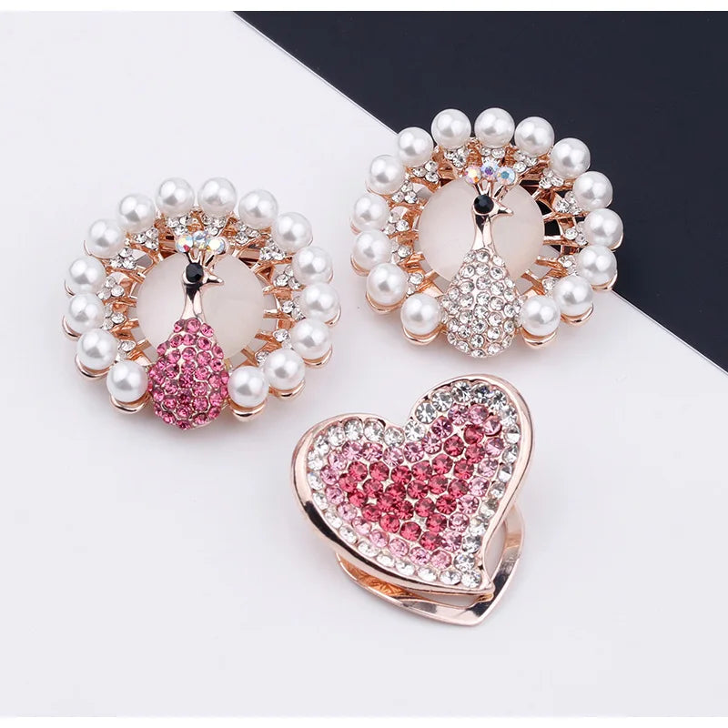 T-shirt Fixed Fastener Knotted Button Pin Scarf Brooches Crystal Silk Scarf Buckle Brooch Shawl Ring Clip Scarves Accessories
