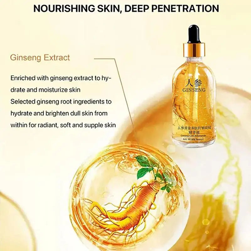 Ginseng Essence Liquid Polypeptide Anti-aging Essence Moisturizing Firming Lifting Facial Toner With Ginseng Extract