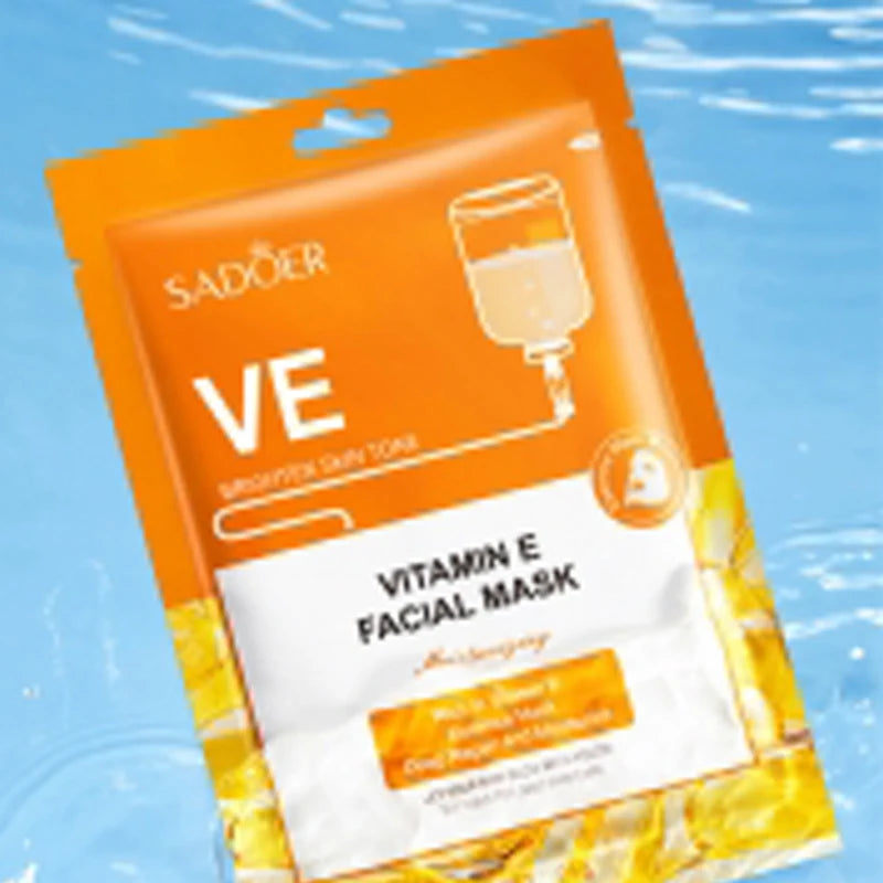 1/2pcs Vitamin E Moisturizing Face Mask Hydrating Nourishing Brightening Skin Mask Sheet Delicate Smooth Firm Skin Rejuvenation